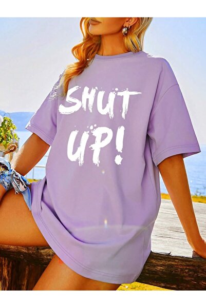 MOONBULL Μπλουζάκι Unisex Oversize Shut Up με στάμπα