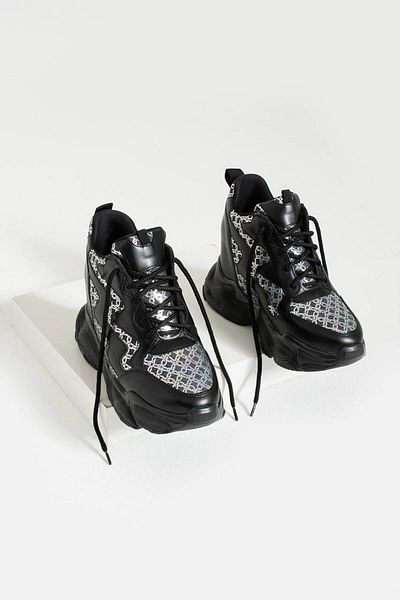 Lady Pantofi sport negri cu toc cu pană ascuns pentru femei