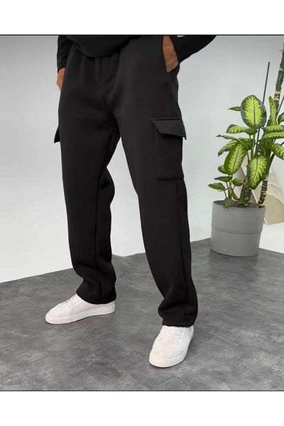FİTGO Oversize Cargo Pocket Sweatpants Summer Seasonal