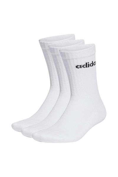 adidas Unisex Socken, 3er Pack - Linear Crew Cushioned, Logo, gepolstert, einfarbig