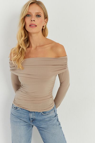 Cool & Sexy Dámská halenka Madonna s norkem shromážděná MON1119