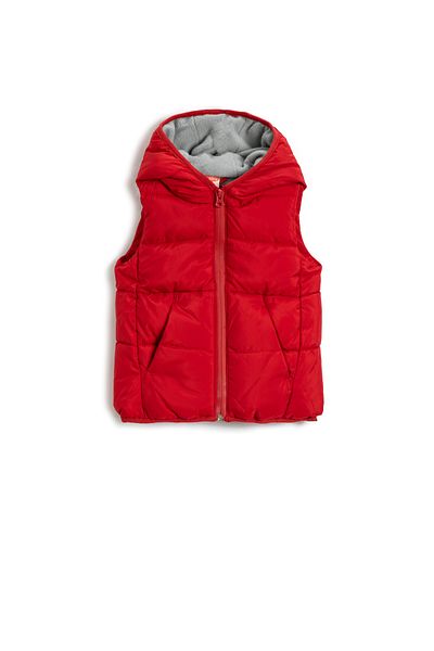 Koton Inflatable Vest with Hooded Fleece Lining