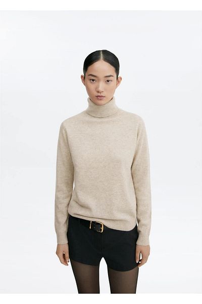 MANGO Woman 100% cashmere high-top sweater