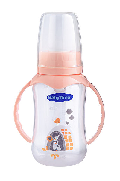 Babytime زجاجة رضاعة بمقبض بطرف الكرز 150 مل بودرة 6