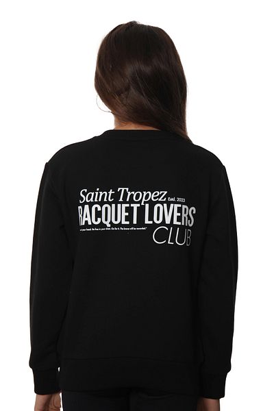 Coredra Детски суитшърт Racquet Lover за момичета - черен