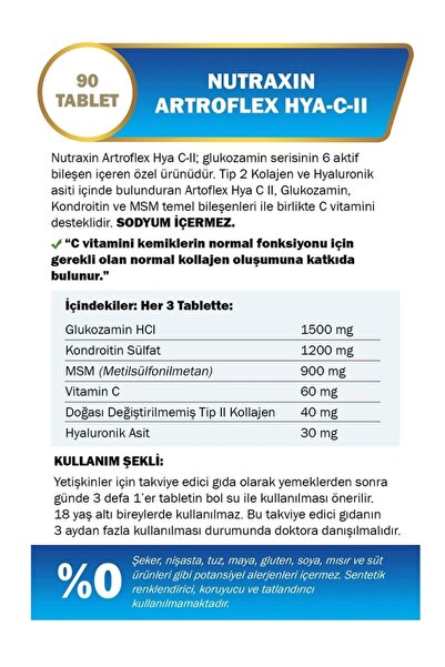 Nutraxin Artroflex HYA-C-II 90 Tablet