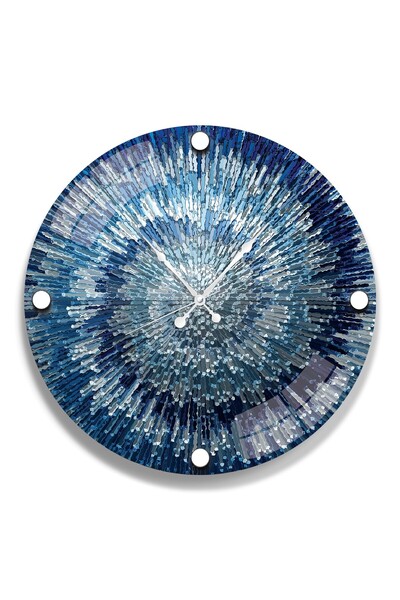 EMYA HOME Ceas din sticlă albastră abstractă - 40 cm