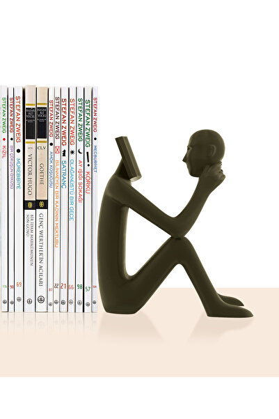 BCOVERART Kendini Okuyan Adam Kitap Tutucu- Dekoratif Biblo- Kitap Desteği- E...