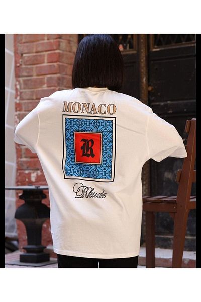 FANBOX SHOP White Monaco Oversize Women's T-shirt - Crew Neck