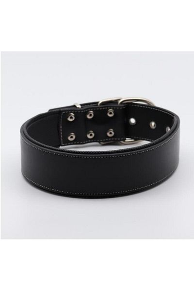 Glipet Black Leather Supported and Soft Textured Collar 3X60 cm