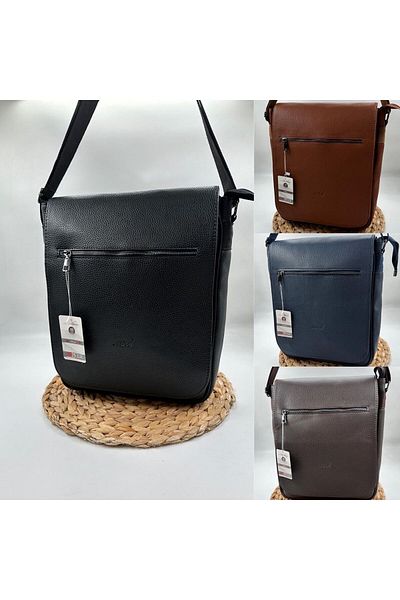YOGII Ανδρική τσάντα ώμου Preston Model Αδιάβροχη τεχνητό δέρμα Τέσσερις διαφορετικές επιλογές χρωμάτων Vip