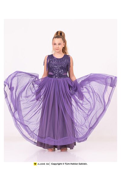 RAMON&ARTOS Model Evening Dress and Graduation Waist Detailed Girl Dress