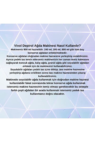 Vi-vet 240 ml Kavanoz Ağda 2 Yıl Garantili Makine 2 Metre Bez Temizleme Yağı Spatula