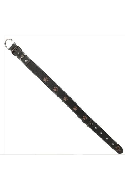 Glipet Paw Pattern Brown Leather Soft-Textured Dog Collar 3X60 cm