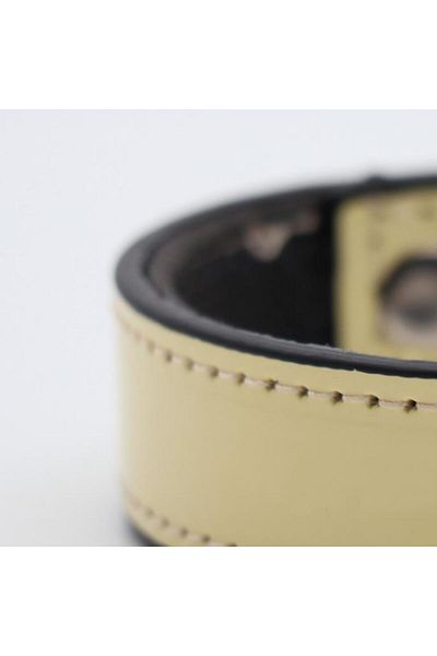 Glipet Patent Leather Soft Textured Dog Collar Yellow 2X45 cm