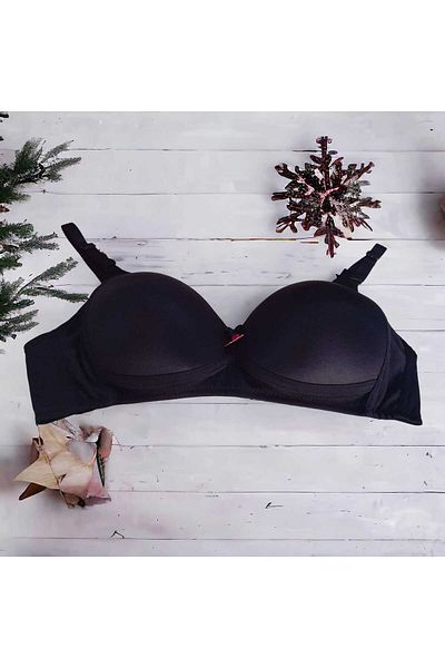 ÇEÇEN HOME Σουτιέν ενίσχυσης σύρματος Plus Size Μαύρο χωρίς στήριγμα