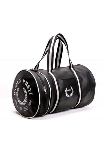 ATHLETIC Geantă de sport Cilindru Geantă de gimnastică Geantă de sport Căptușită din piele artificială cu buzunare cu curele