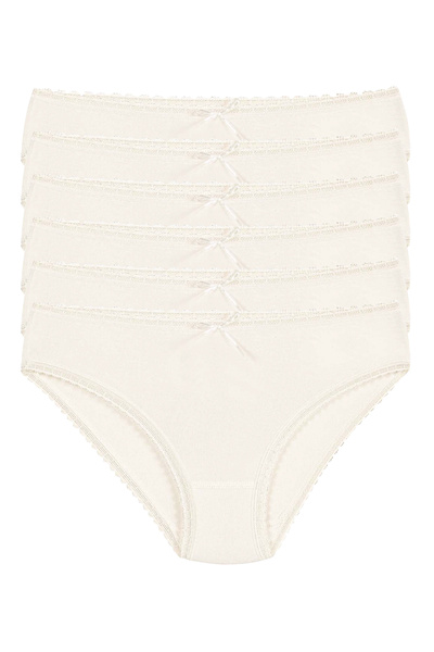 Yıldız Çamaşır حزمة من 6 سراويل بيكيني نسائية من الدانتيل المصنوع من الخيزران