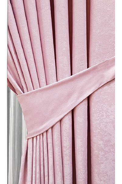 Evdepo Home Soft BackgrounD Curtain - SoliD ColoreD Crown PowDer, 1/2 Sparse Pleat, Single Wing
