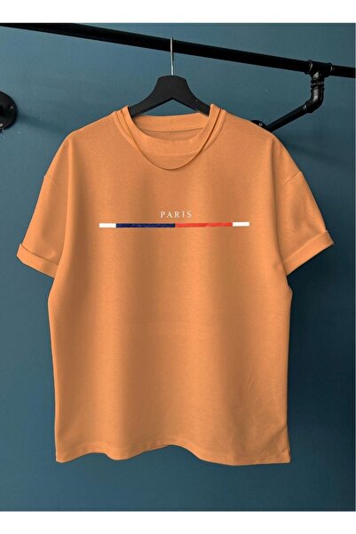 Adrift Muška majica Papaya Chest Thin Prugasto Paris Štampano Oversize kroj o...