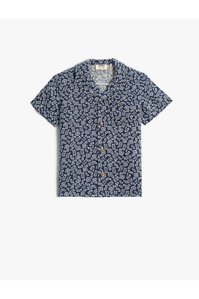 Koton Kurzarmshirt mit Schalmuster