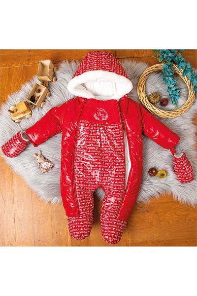 Babyhola Cosmonaut Baby Kids Snow Jumpsuit with Astronaut Booties and Gloves 14079