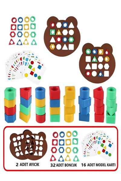 Hyd Oyuncak 2'li Set Geometrik Şekiller Renk Şekil Eşleştirme Bulmaca Ince Motor Beceri Eğitici Set