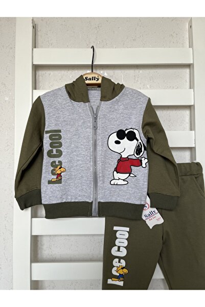 sally baby 2iplik Mevsimlik Kapüşonlu, Fermuarlı ,baskılı Alt Üst Takım, Eşofman Takım