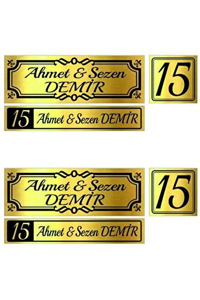 Tekin Store 3'lü Set Kapı Isimliği, Kapı Numarası, Posta Kutusu Isimliği