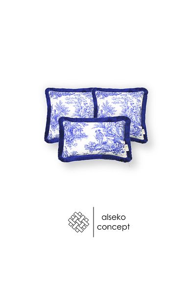 Alseko Concept Ghiveci decorativ cu ciucuri 2 buc. 43x43cm, 1 buc. Husa de perna 30x50cm