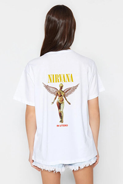 bellanova Tricou oversize Nirvana unisex - imprimat pe spate și imprimat digital