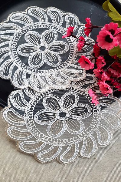 Emtory Home 6 τεμάχια Astrea Cream Coaster & χαρτοπετσέτες για κοκτέιλ