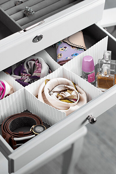 8 Adet Ayarlanabilir Kesilebilir Çekmece Düzenleyici Çekmece Organizer 54x8,5 cm