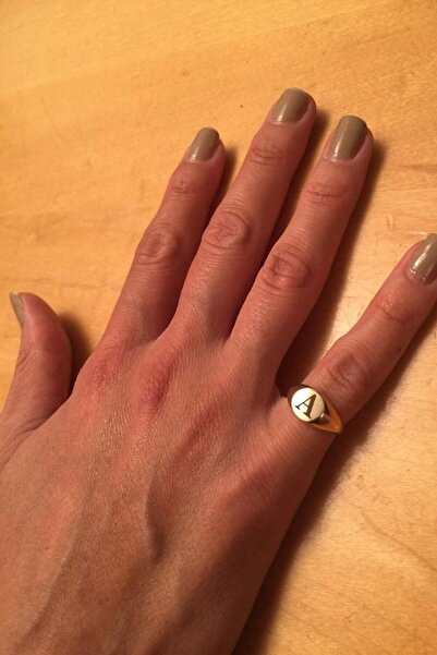 Sinsirella 925 Ayar Altın Kaplama Ayarlanabilir Gümüş Harf Yüzük