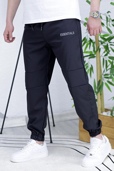 WAFRA Ανδρικό υφασμάτινο παντελόνι μαύρο αλεξίπτωτο