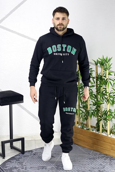 WAFRA Ανδρικό Σετ φόρμας με στάμπα Boston με δύο κλωστές, μεσαίου πάχους