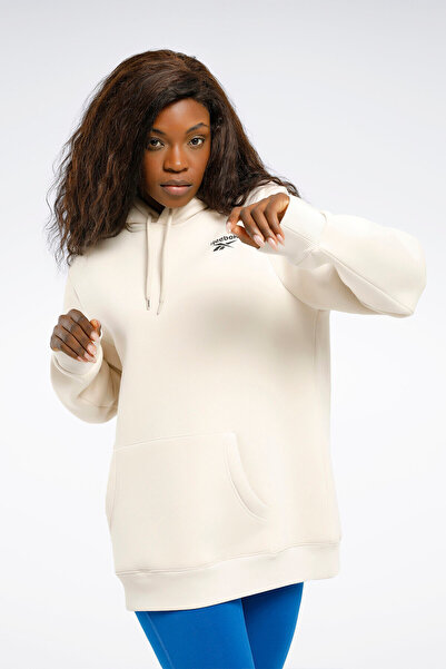 Reebok RI Left Chest Logo Hood Taş Rengi Kadın Sweatshirt