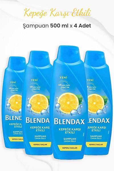 Blendax Lemon Essence Anti-Dandruff Shampoo - 500 ml x 4 Pieces