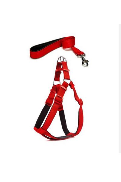 Glipet Dog Soft Texture Supported Chest Collar Set Red Size XL 2.5 cm