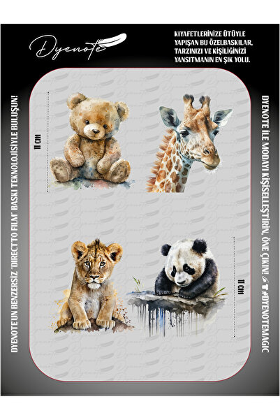 DYENOTE Wild Animals Vahşi Hayvanlar Kumaş Aplike Yama Ütü Ile Yapışan Transf...