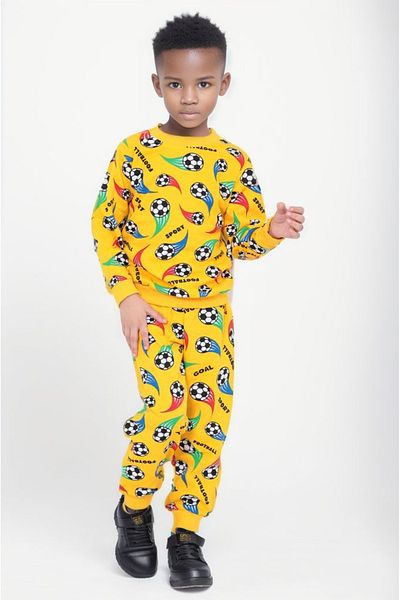 tinitins Yellow Football Patterned Seasonal Suit