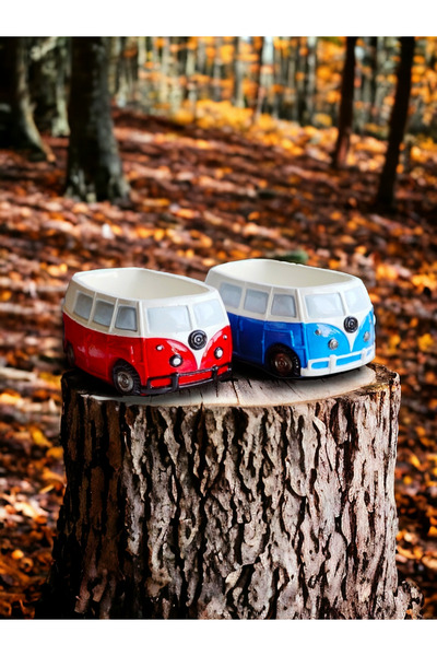 HediyeKombini Dekoratif Vosvos Karavan Minibüs Saksı Mavi Kırmızı Özel Tasarı...