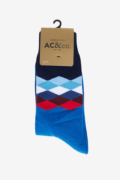 ALTINYILDIZ CLASSICS Men's Blue Patterned Blue Cotton Casual Socks
