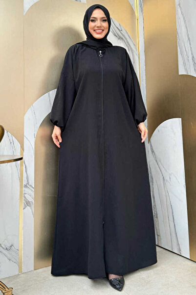 Bym Fashion Şallı Namaz Elbisesi 3857 Siyah