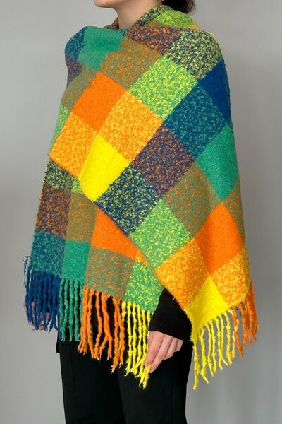 REMSA Φούντες Boucle Weft Σάλι 45X200 cm 1292 Πορτοκαλί