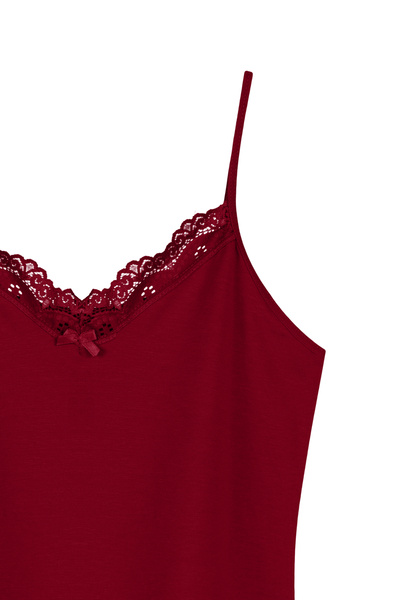 HNX Cotton Collar Lace Thin Strap Women's Tank Top