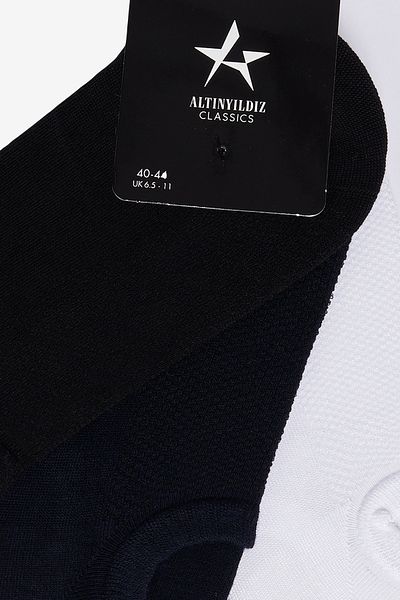ALTINYILDIZ CLASSICS Men's Black-Navy Blue-White 3-Piece Ballerina Socks