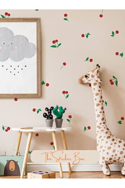 Think And Print Yapraklı Kiraz Desenli 38 adet Çocuk Odası Duvar Sticker Seti