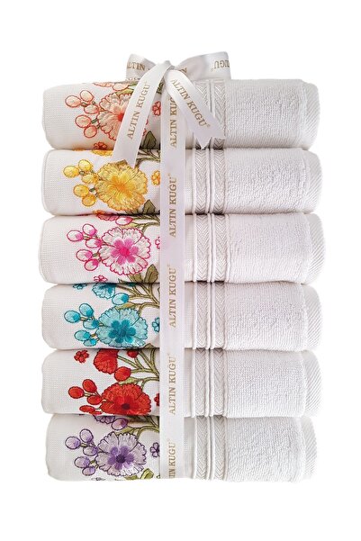 Özdilek Πετσέτα Προίκας Αζαλίας Κεντημένη - 6 Τεμάχια