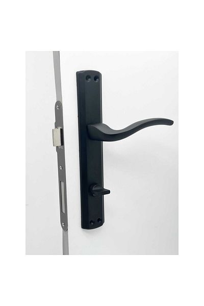 KOLDOOR Black Luxury Mirrored - Wc Bathroom Door Handle Right Presses 1 Set